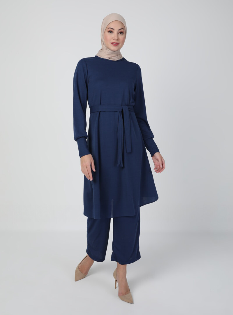 Ecesun Tunik & Pantolon İkili Takım - İndigo - 3