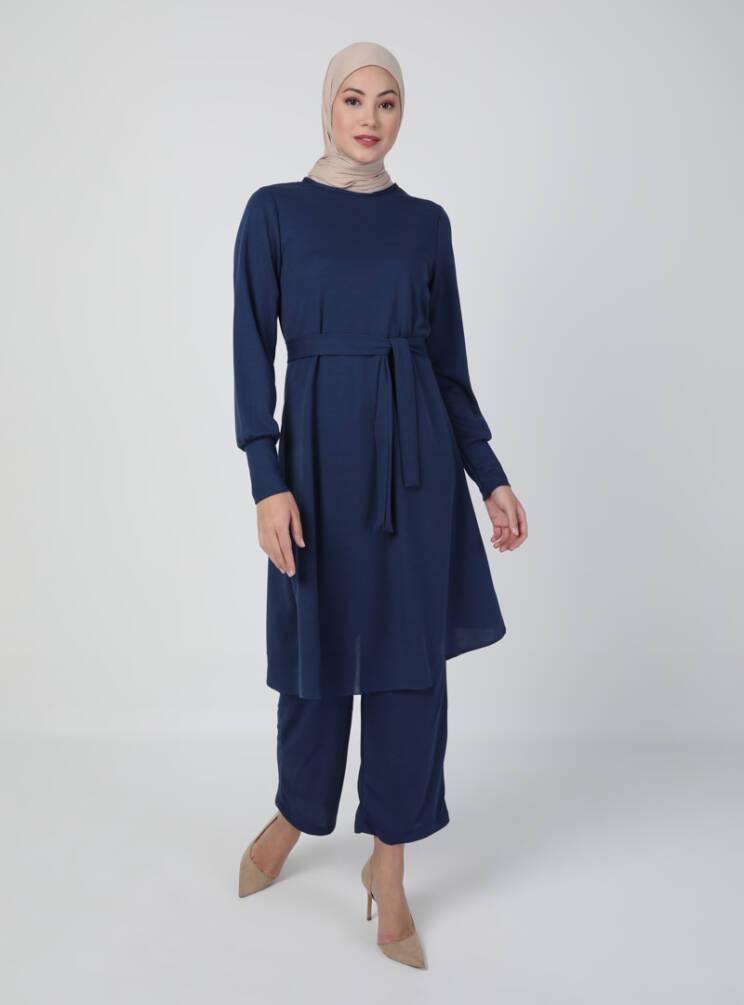 Ecesun Tunik & Pantolon İkili Takım - İndigo - 3